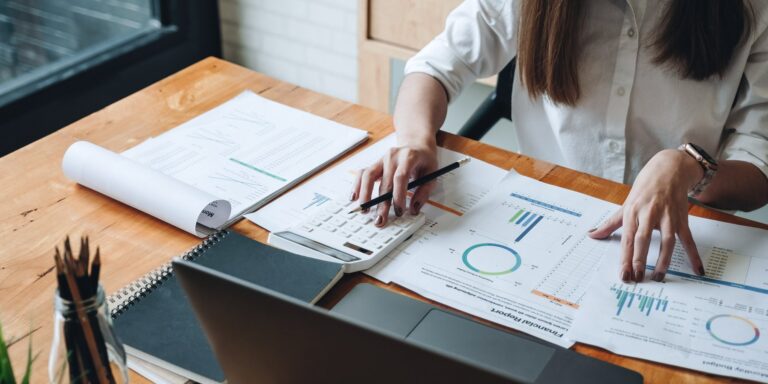 Planning a business budget with charts