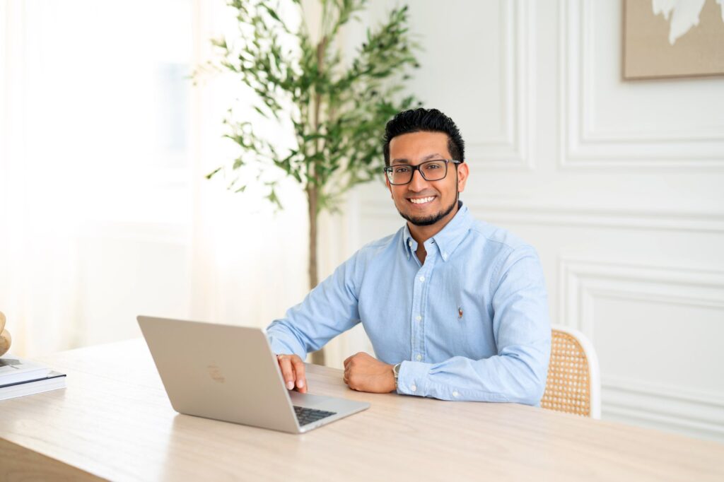 Rockwood Accounting founder at his laptop